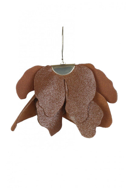 Cercei floare mare - Maro sidefat