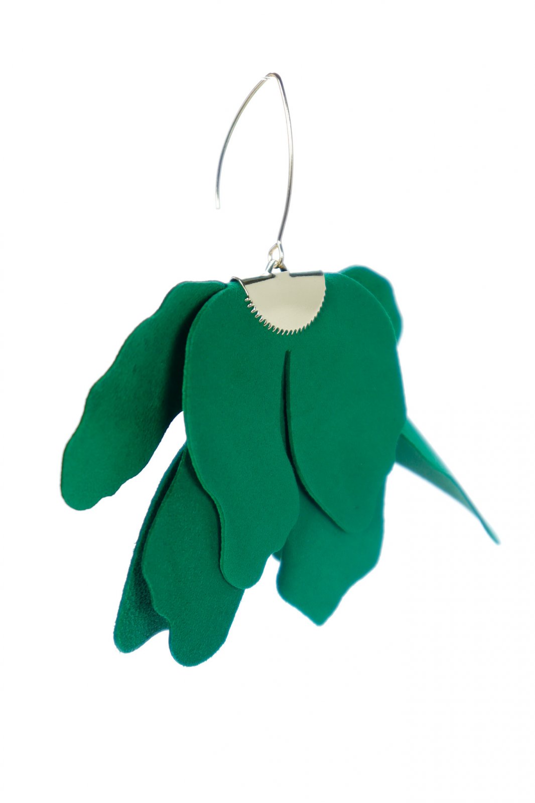 Large flower earrings - Grass green