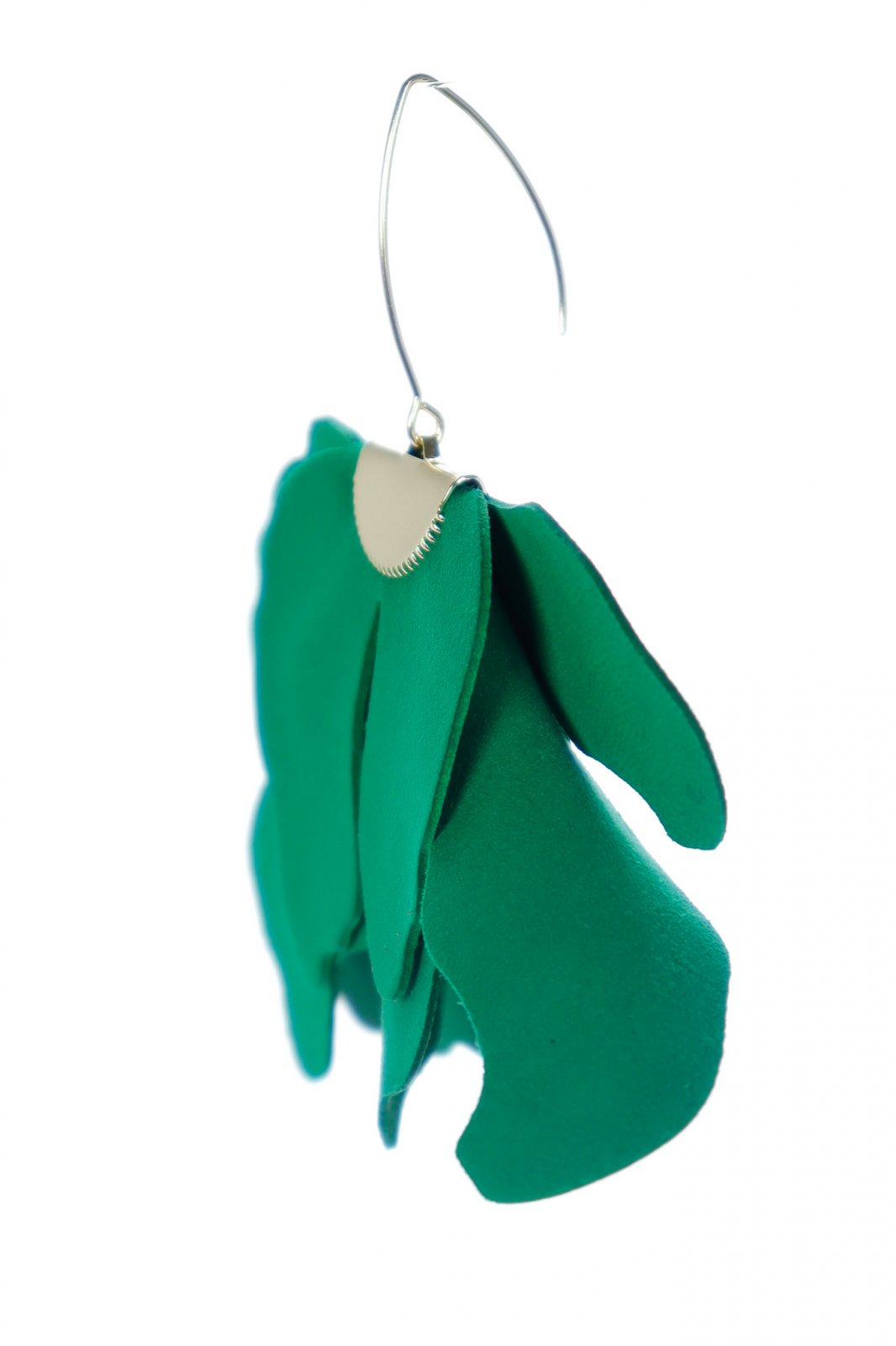 Large flower earrings - Grass green