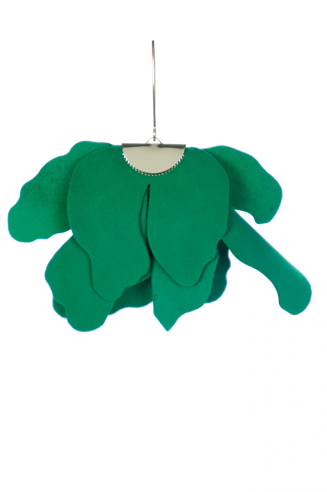 Large flower earrings - Grass green