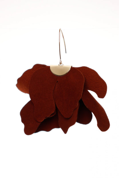 Cercei floare mare - Chocolate