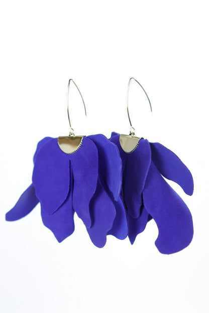 Cercei floare mare - Indigo