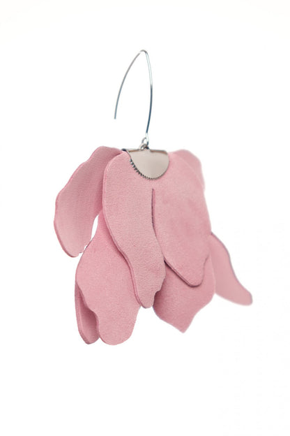 Cercei floare mare - Roz pal