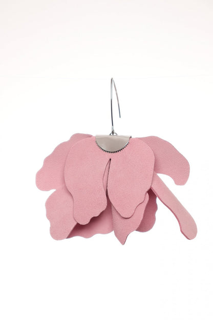 Cercei floare mare - Roz pal