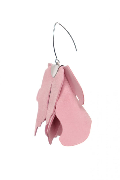 Cercei floare mare - Roz pal