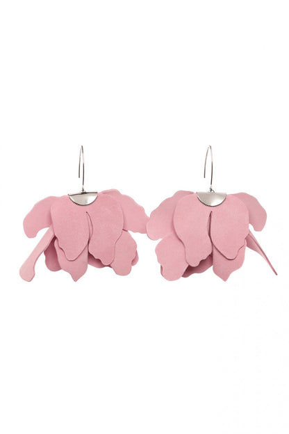 Cercei floare mare - Roz pal