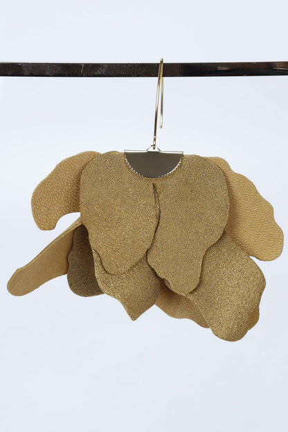 Cercei floare mare - Maro-auriu