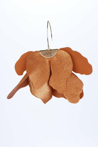 Cercei floare mare - Cupru sidefat