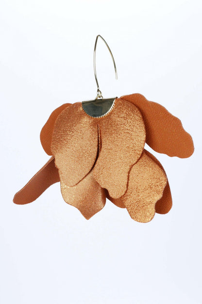 Cercei floare mare - Cupru sidefat