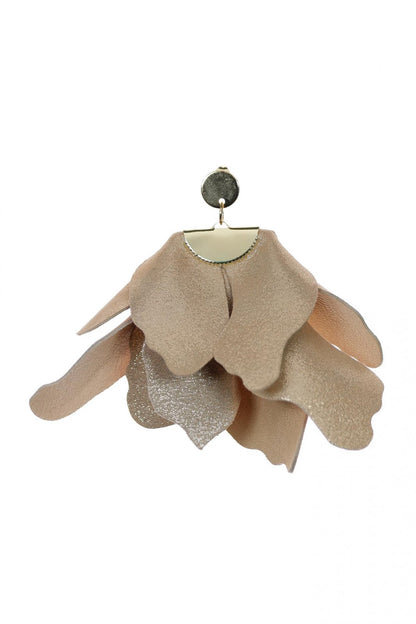 Cercei floare mare 2.0 - Auriu cu sclipici