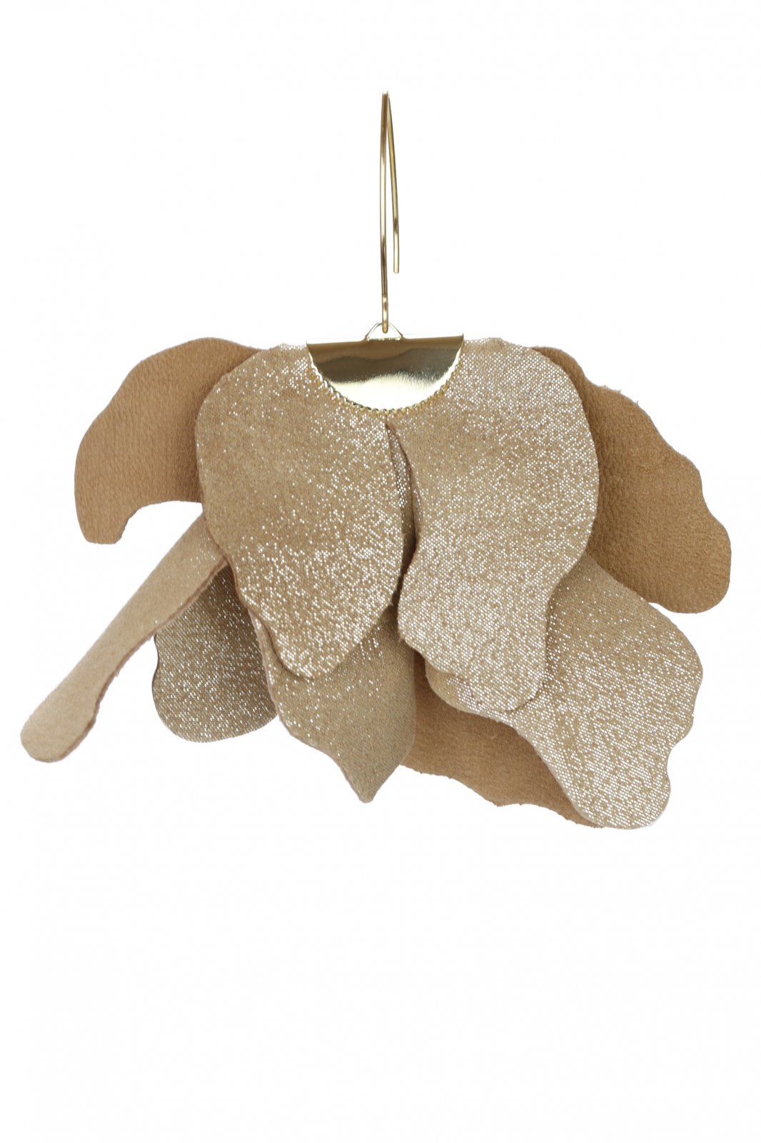 Large flower earrings - Gold with glitter