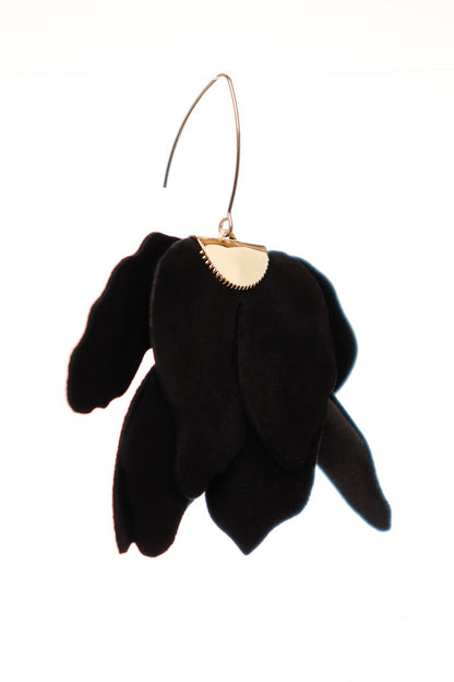 Cercei floare mare - Negru