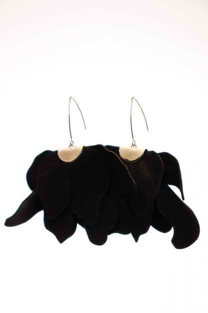Cercei floare mare - Negru