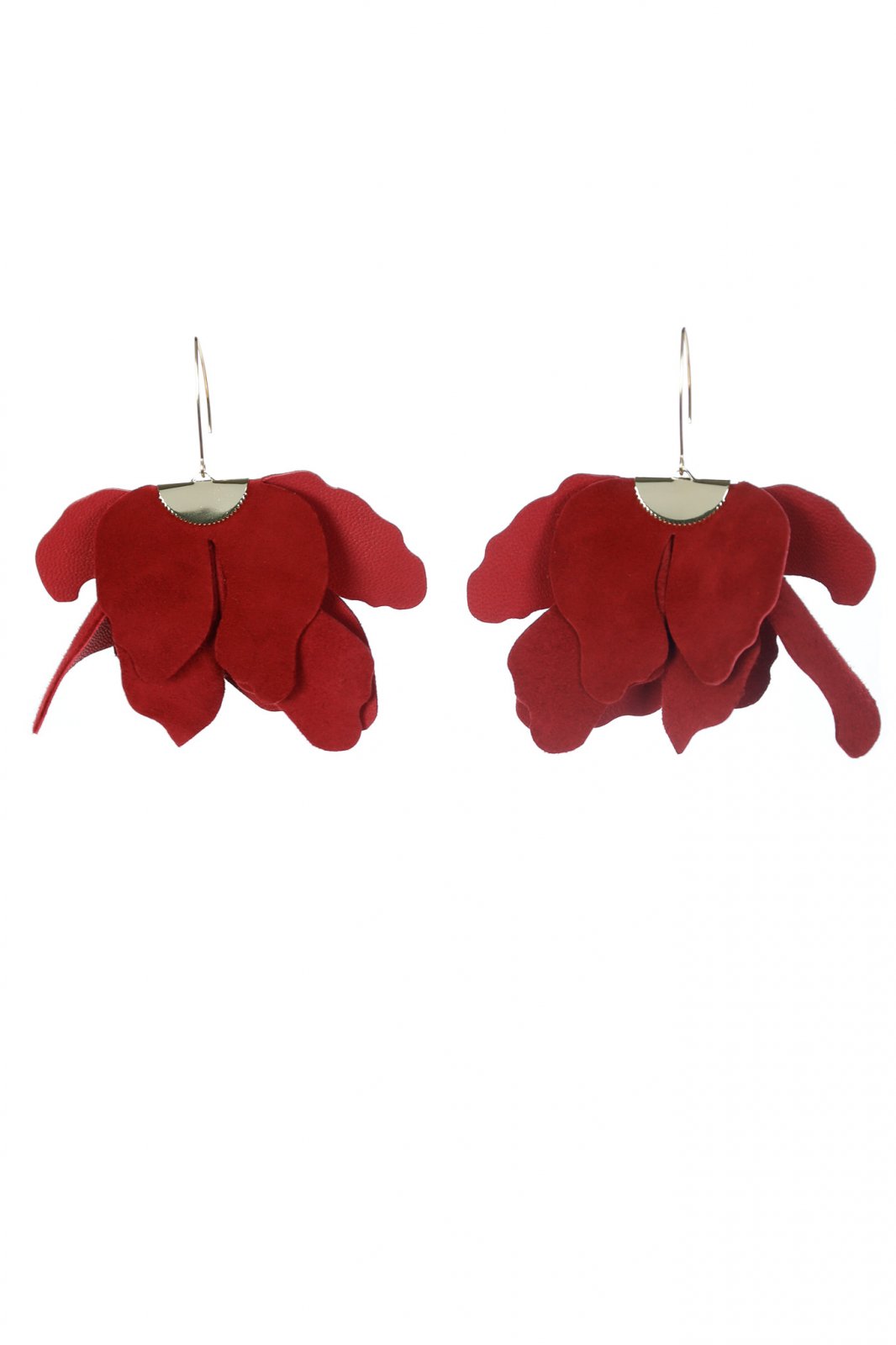 Cercei floare mare - Rosu toamna