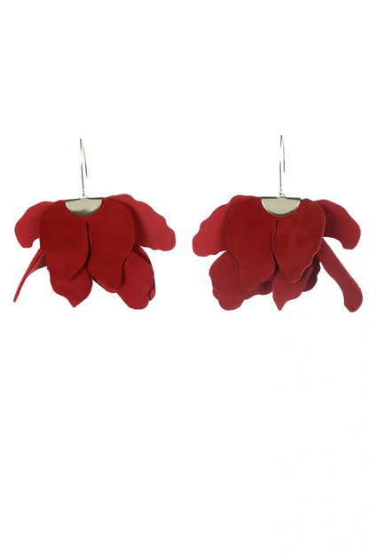 Cercei floare mare - Rosu toamna