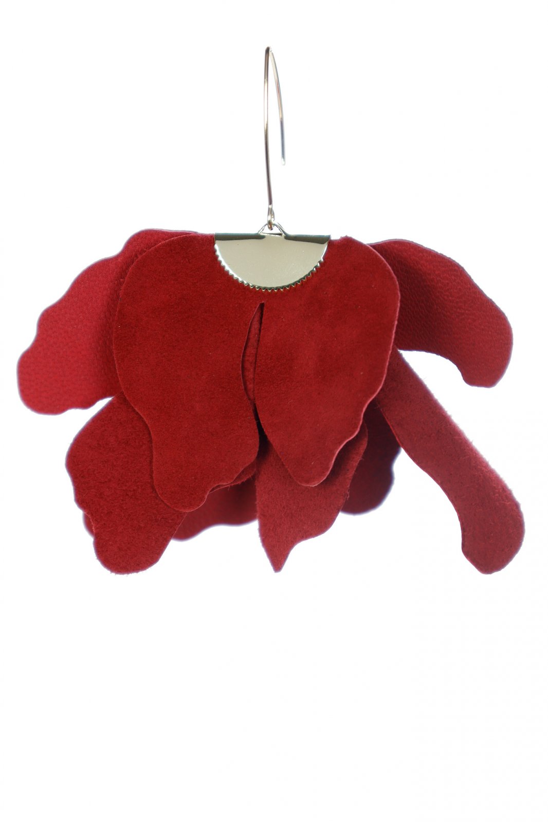 Cercei floare mare - Rosu toamna