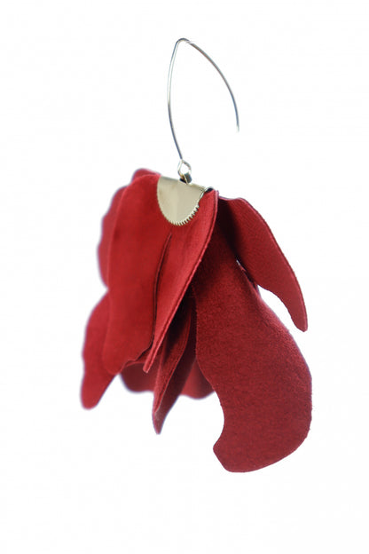 Cercei floare mare - Rosu toamna