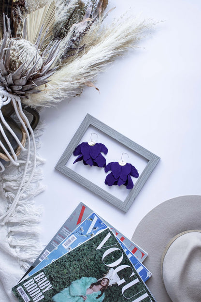 Cercei floare mare - Mov