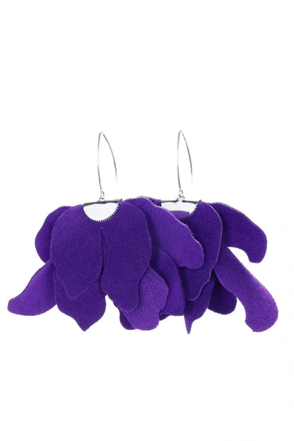Cercei floare mare - Mov