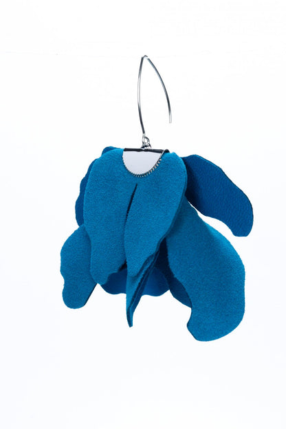 Cercei floare mare - Peacok Blue