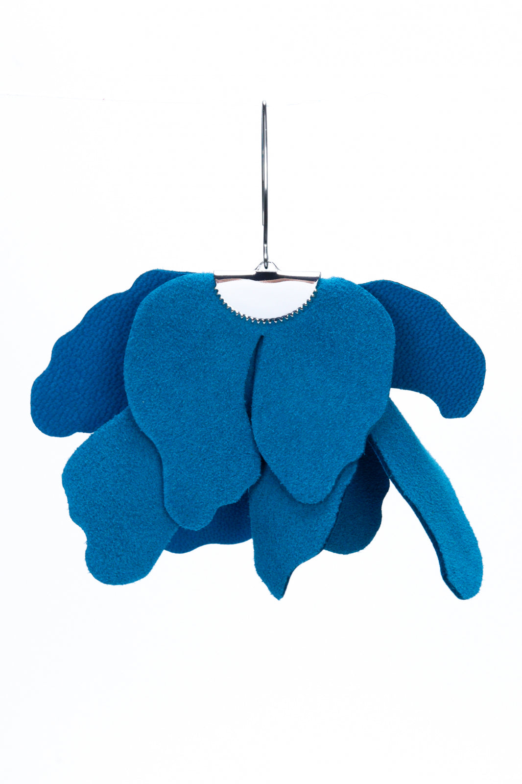 Large flower earrings - Peacock Blue