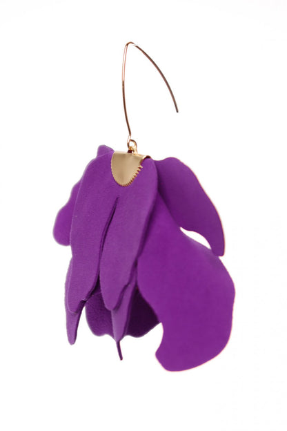 Cercei floare mare - Mov imperial