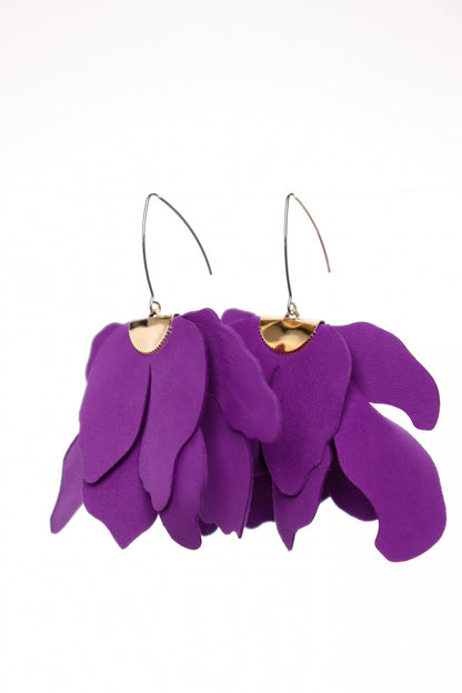 Cercei floare mare - Mov imperial