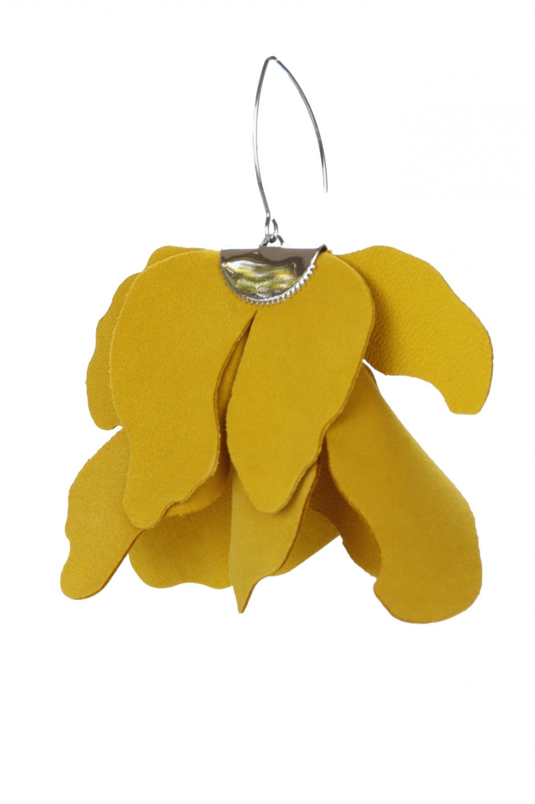 Large flower earrings - Mustard