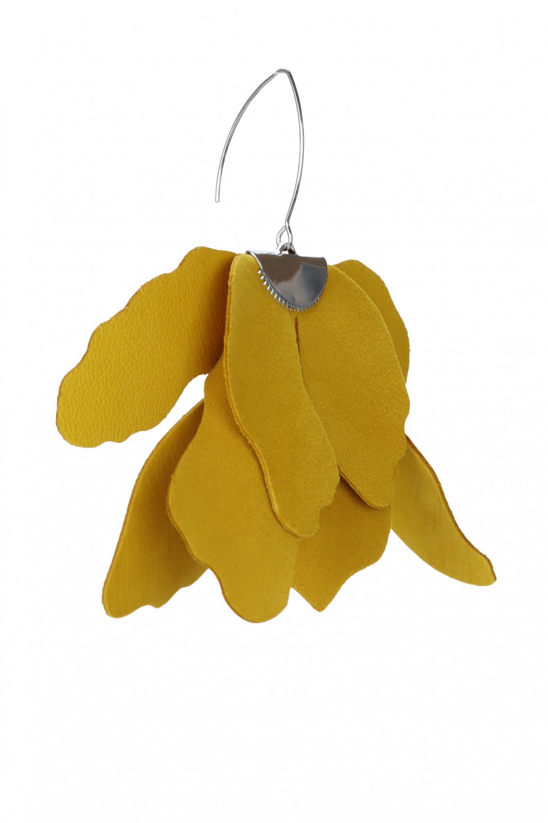 Large flower earrings - Mustard