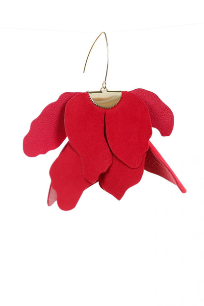 Cercei floare mare - Rosu zmeura