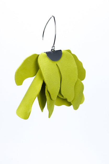 Cercei floare mare - Apple green