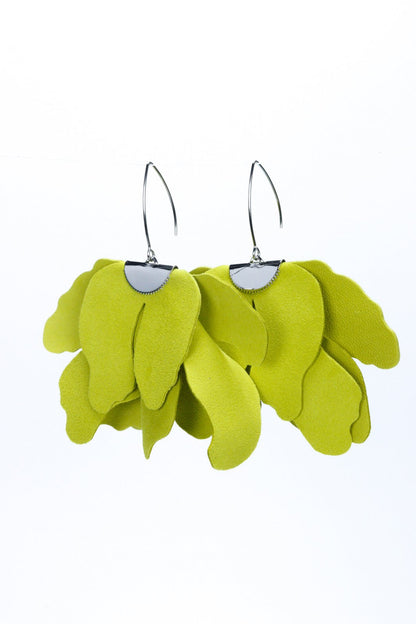 Cercei floare mare - Apple green