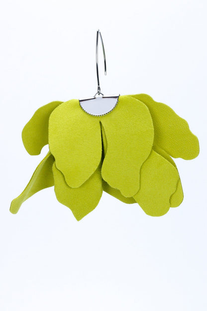 Cercei floare mare - Apple green