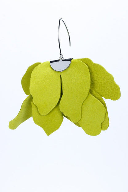 Cercei floare mare - Apple green