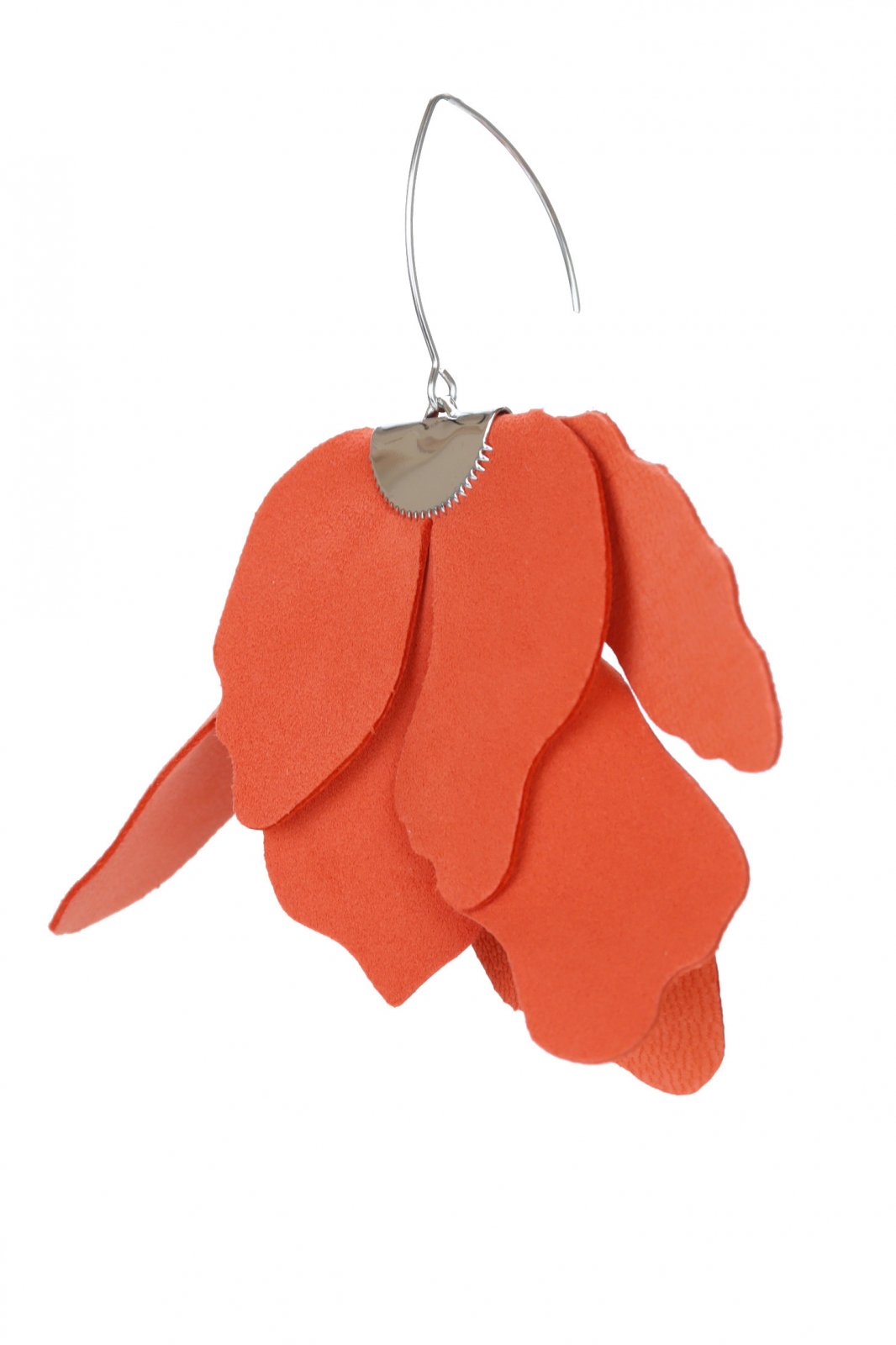 Large flower earrings - Orange