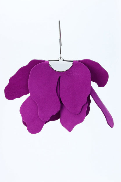 Cercei floare mare - Purple <tija Aurie >