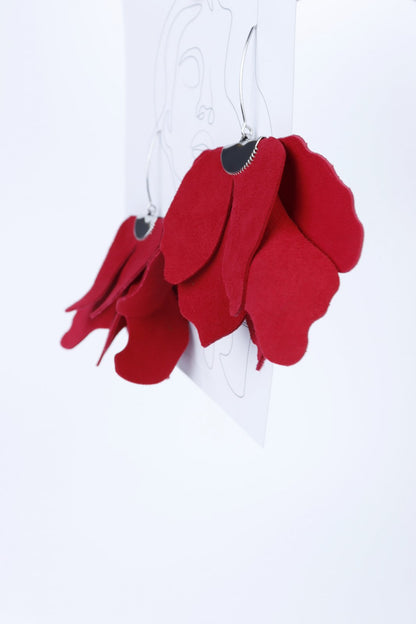 Cercei floare mare - Rosii