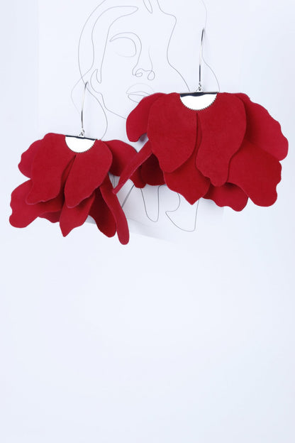 Cercei floare mare - Rosii