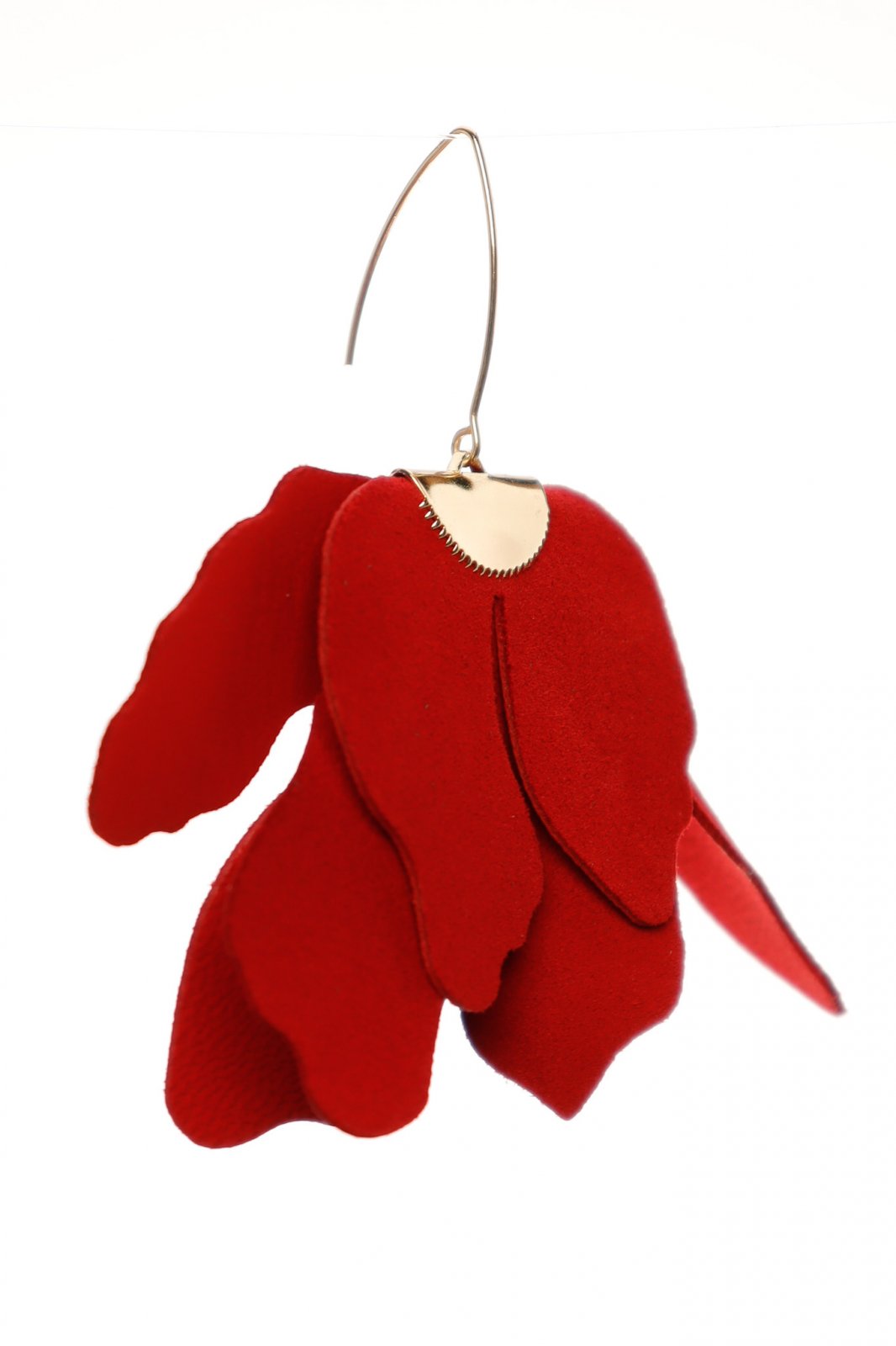 Big flower earrings - Red