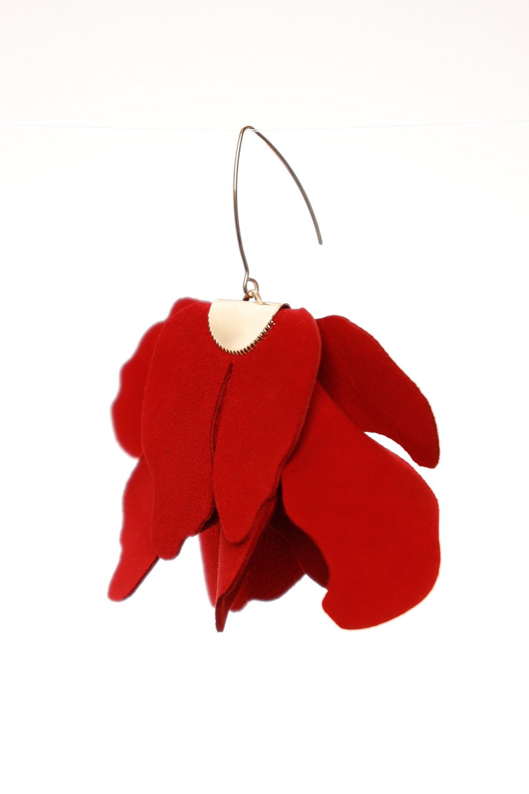 Big flower earrings - Red