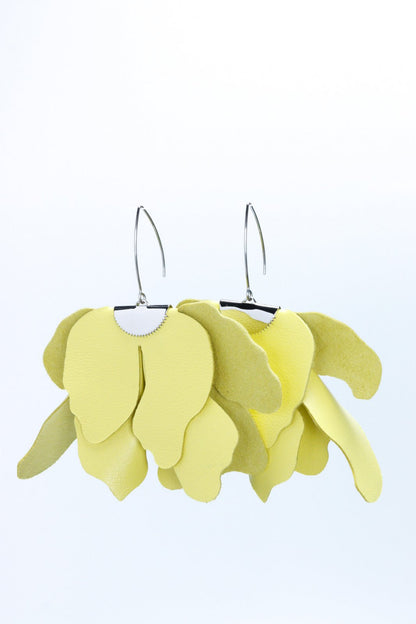 Cercei floare mare - Galben pai