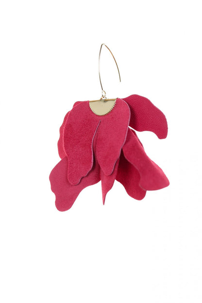 Cercei floare mare - Roz zmeura