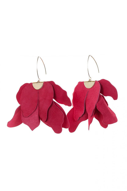 Cercei floare mare - Roz zmeura