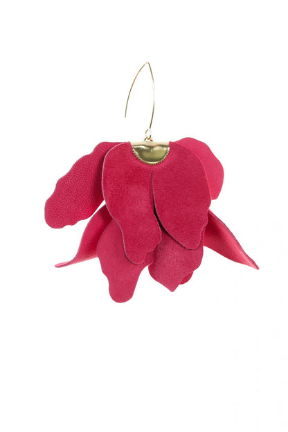 Cercei floare mare - Roz zmeura