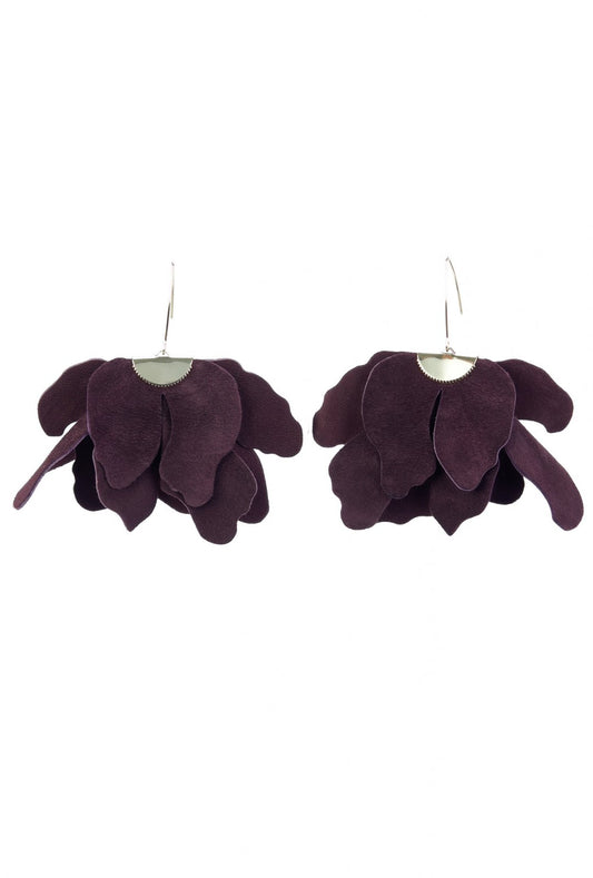 Cercei floare mare - Dark Chocolate