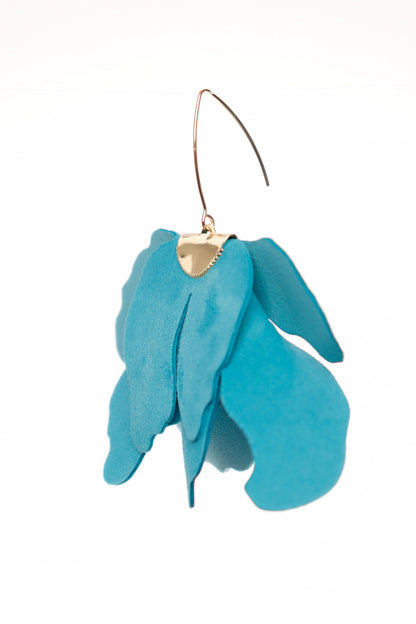 Cercei floare mare - Turcoaz