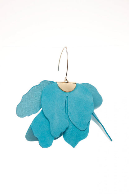 Cercei floare mare - Turcoaz