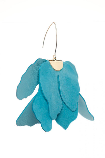 Cercei floare mare - Turcoaz