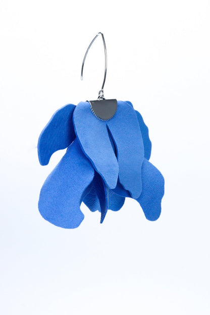 Cercei floare mare - Clasic Blue