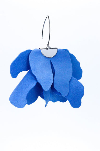 Cercei floare mare - Clasic Blue